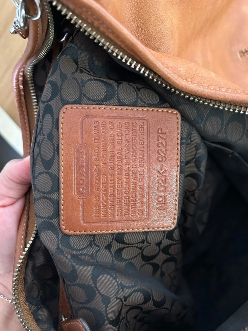 Coach Large Leather Shoulder Bag in Cognac Brown - Picture 4 of 4